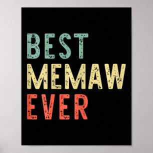 Affiche Meilleur Memaw Ever Famille Amusante Vintage Retro
