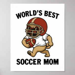 AFFICHE MEILLEUR MOM DE FOOTBALL DU MONDE - JOUEUR DE CARL