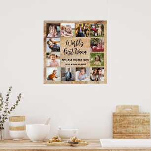 Affiche Meilleur Nana Grandkids 12 photo Collage