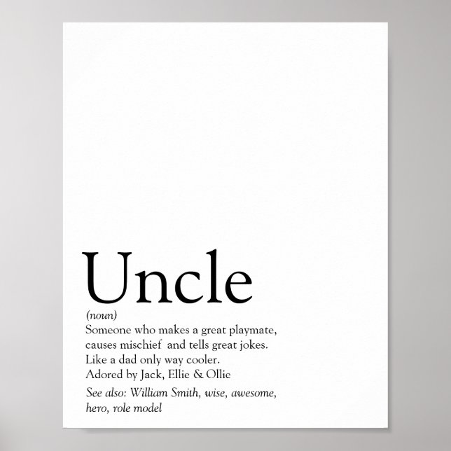 Affiche Meilleur Oncle de tous les temps, Définition moder (Devant)