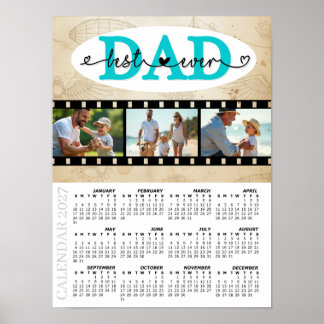 Affiche Meilleur Papa 2027 Calendrier Photo, Famille, Vint