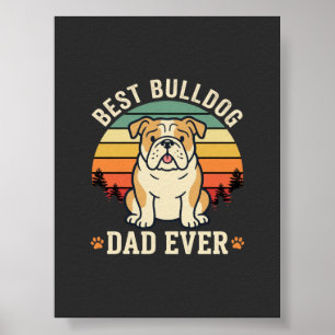 Affiche Meilleur papa bouledogue de tous les temps vecteur