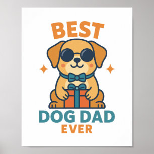 Affiche Meilleur papa chien ever – T-shirt drôle pour la f