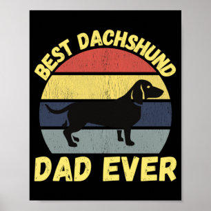 Affiche Meilleur papa dachshund jamais citer drôle