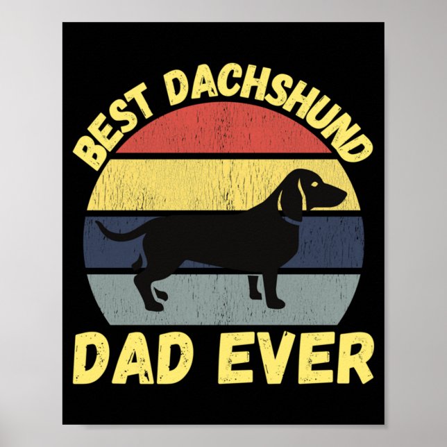 Affiche Meilleur papa dachshund jamais citer drôle (Devant)
