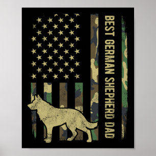 Affiche Meilleur papa de chien berger allemand camouflage