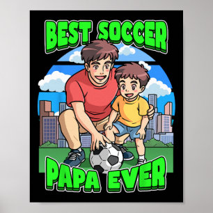 Affiche Meilleur Papa de Football Célébrez la Fête des Pèr