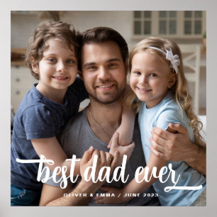 Affiche Meilleur Papa de la Fête des Pères Texte Photo