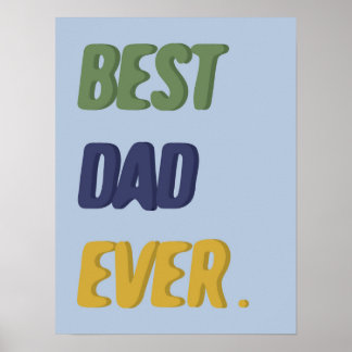 Affiche Meilleur Papa de Tous Les Temps Bonne Fête des Pèr
