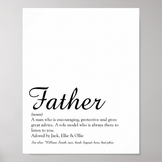 Affiche Meilleur Papa de Tous les Temps, Définition de Pap (Devant)
