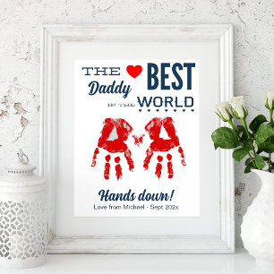 Affiche Meilleur papa do-it-yourself Modèle d'empreintes