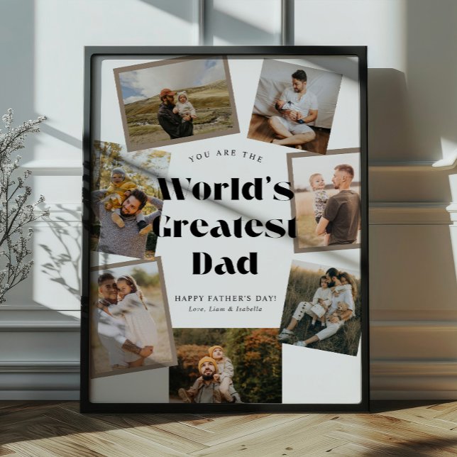Affiche Meilleur Papa du Monde 7 Collage de Photos (Créateur téléchargé)