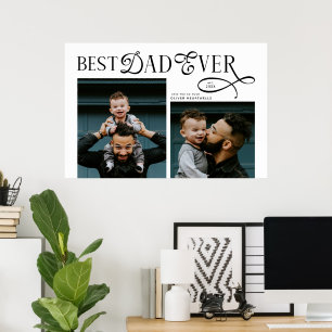 Affiche Meilleur Papa Élégant Moderne 2 Photos Fête des Pè