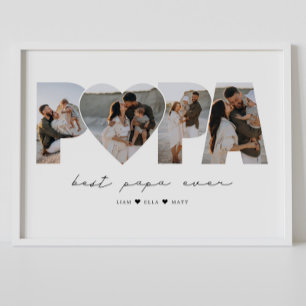Affiche Meilleur Papa Ever 4 Photo Collage pour papa ou gr