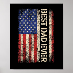 Affiche Meilleur Papa Jamais Drapeau Américain Cadeaux pou