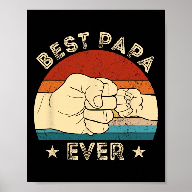 Affiche Meilleur Papa Jamais Fist Bump Funny Grand-père Da (Devant)