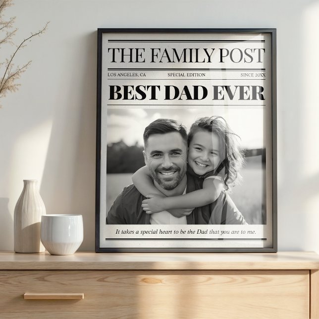 Affiche Meilleur Papa Jamais Journal Photo personnalisée (Créateur téléchargé)