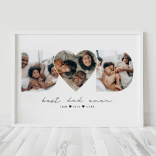 Affiche Meilleur Papa Jamais Photo Moderne Collage Cadeau 