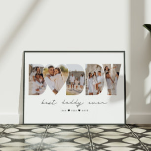 Affiche Meilleur papa jamais photo moderne Collage Fête de