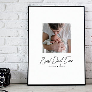 Affiche Meilleur papa jamais Photo moderne personnalisée