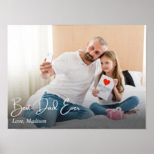Affiche Meilleur papa jamais une simple photo personnalisé