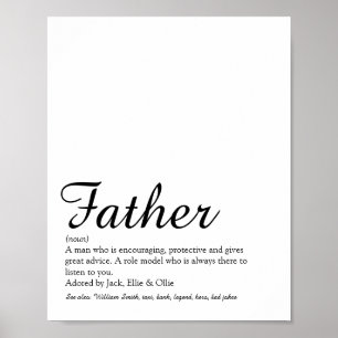 Affiche Meilleur Papa, Papa, Père Définition Script