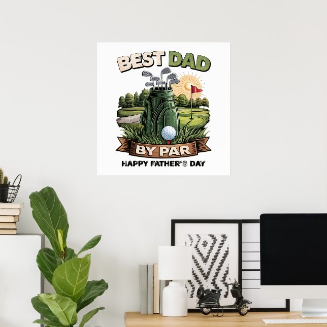 Affiche Meilleur Papa Par Golf Papa Drôle (Bureau à domicile)