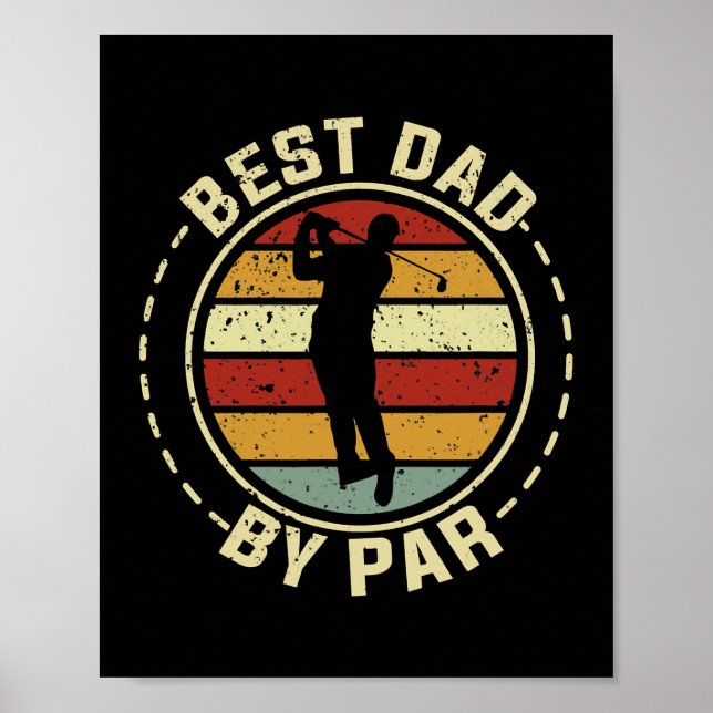 Affiche Meilleur Papa Par Par Fête des pères Golf Golf Gol (Devant)