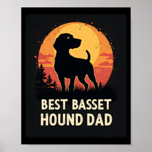 Affiche Meilleur Papa pour Chien - T-Shirt Basset Hound Vi