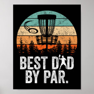 Affiche Meilleur Papa Rétro Vintage Par Disc Golf Papa Fêt