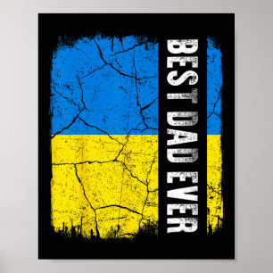 Affiche Meilleur papa ukrainien de tous les temps Drapeau