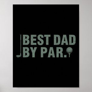 Affiche Meilleur papa vintage Par Par Père#39 ; s Jour Gol