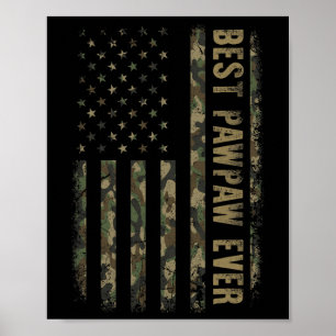Affiche Meilleur Pawpaw jamais Camouflage Drapeau américai