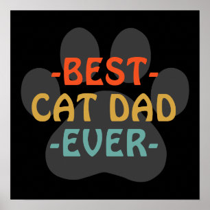 Affiche Meilleur père de chat jamais