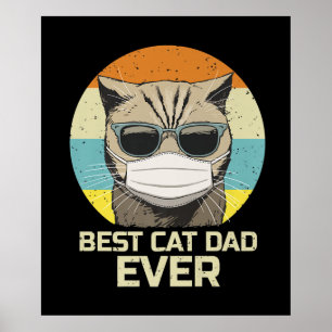 Affiche Meilleur père de chat jamais Lunettes de soleil