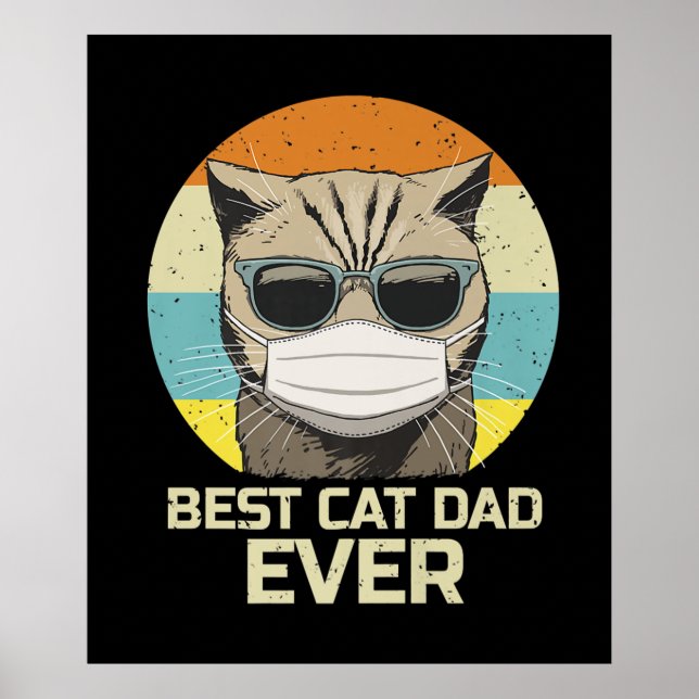 Affiche Meilleur père de chat jamais | Lunettes de soleil  (Devant)