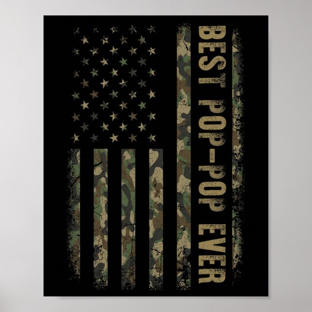 Affiche Meilleur Pop Pop Jamais Camouflage Drapeau América (Devant)