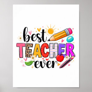 Affiche Meilleur Prof Ever Retour à l'École Mignon Enseign