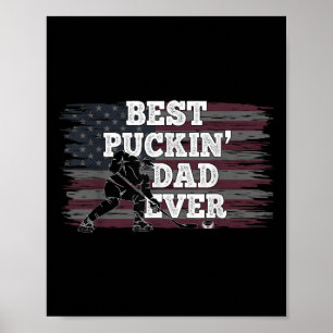 Affiche Meilleur Puckin Papa Jamais Chemise Drapeau Améric