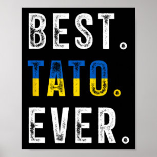 Affiche Meilleur Tato Jamais Papa Père Ukrainien Drapeau U