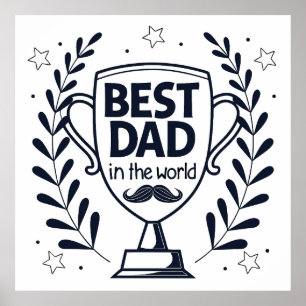 Affiche Meilleur Trophée Papa - Cadeau de fête du Père