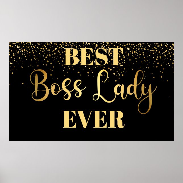 Affiche Meilleure dame Boss jamais Gold et audacieuse (Devant)