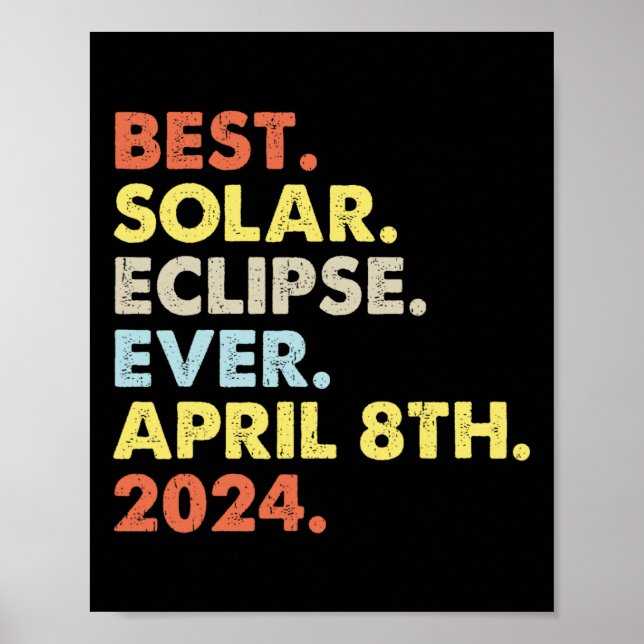 Affiche Meilleure Éclipse Solaire Jamais Avril 8 Avril 202 (Devant)