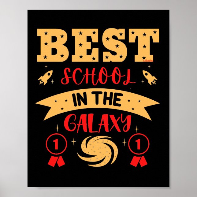 Affiche MEILLEURE ÉCOLE DANS LA GALAXIE drôle mignon (Devant)