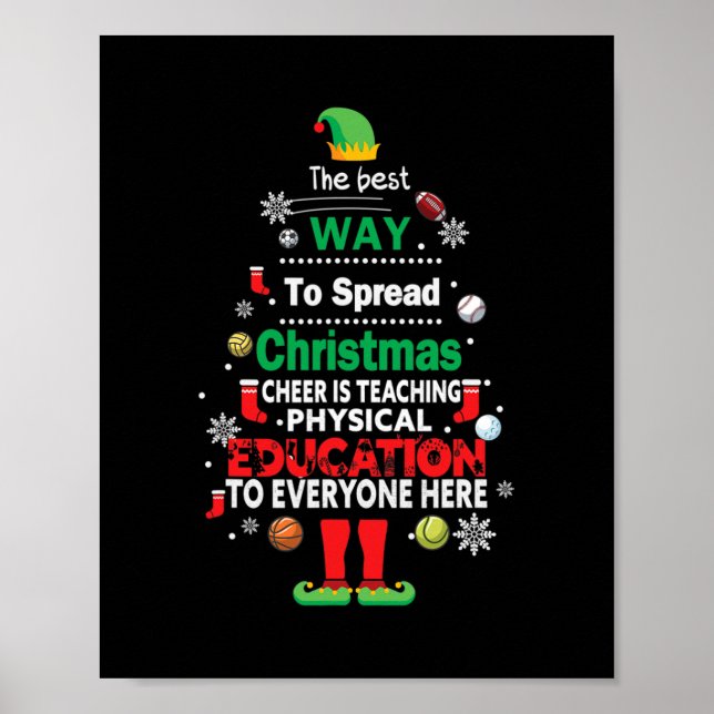 Affiche meilleure façon de répandre noël encourager enseig (Devant)
