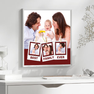 Affiche Meilleure Famille Jamais Collage Personnalisé Roug