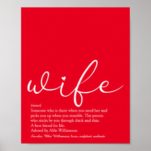 Affiche Meilleure Femme du Monde Définition Chic Écriture