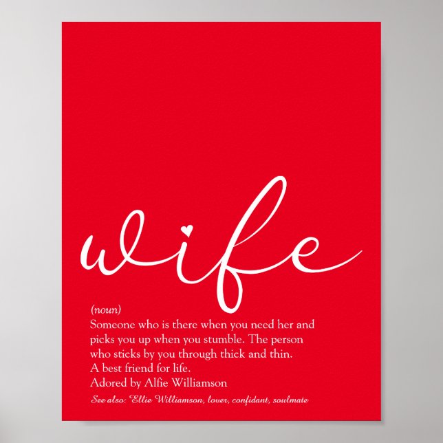 Affiche Meilleure Femme du Monde Définition Chic Écriture  (Devant)