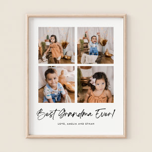 Affiche Meilleure Grand-mère toujours quatre photos