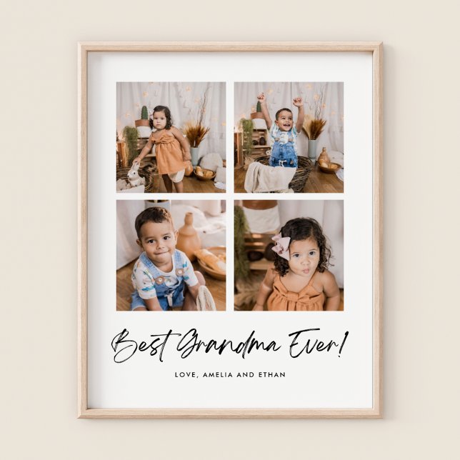 Affiche Meilleure Grand-mère toujours quatre photos (Créateur téléchargé)